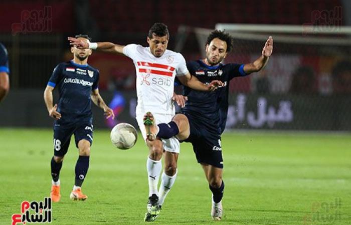 أحداد يضيف الهدف الثانى للزمالك فى شباك الإنتاج فى الدقيقة 40.. فيديو