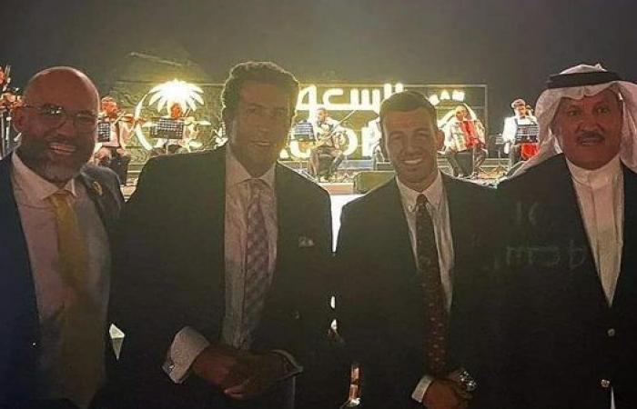 رامي رضوان رفقة هاني رمزي من فعالية الخطوط الجوية السعودية بالأهرامات