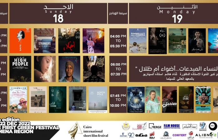 تعرف على جدول عروض الدورة 4 من مهرجان القاهرة للفيلم القصير