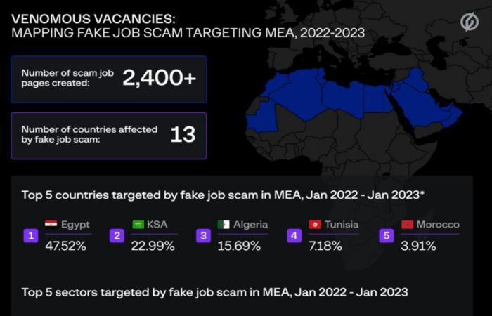 2400 صفحة فيسبوك تنشر وظائف مزيفة لسرقة البيانات في 13 دولة بالمنطقة