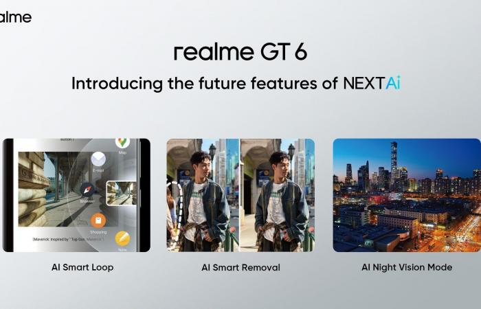 ‏Realme تلمح إلى وضع الرؤية الليلية والإزالة الذكية مع جهاز GT 6
