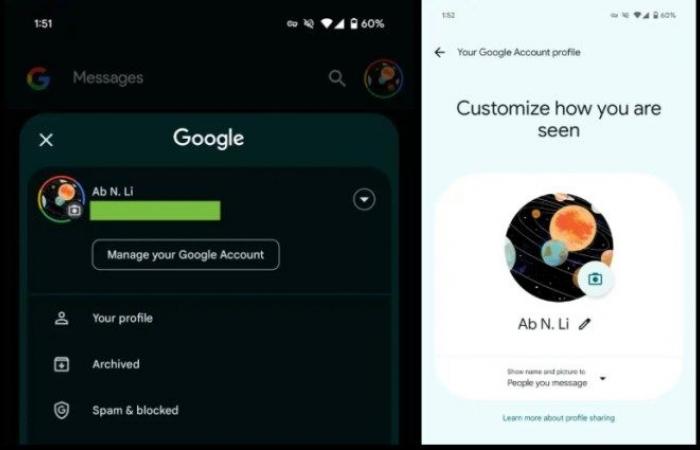 رسائل جوجل تطرح صفحة “ملفك الشخصي” مع إعدادات الاسم والصورة