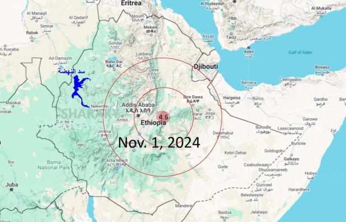 زلزالان جديدان يضربان إثيوبيا، وخبير يحذر: سد النهضة في خطرالسبت 02/نوفمبر/2024 - 02:25 ص
سد النهضة ، أكد الدكتور عباس شراقي، أستاذ الجيولوجيا والموارد المائية بجامعة القاهرة، أن زلزالين جديدين بقوة 4.6 درجة على مقياس ريختر يضرب إثيوبيا. وقال “شراقي”: ضرب زلزالان جديدان إثيوبيا في اليوم الأول من نوفمبر 2024 بقوة 4.6 درجة، على عمق 12.2 كم الساعة 8:55 م، وآخر بنفس القوة على عمق 10 كم الساعة