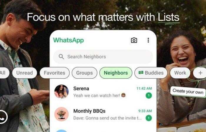 WhatsApp يطلق ميزة القوائم المخصصة لمحادثاتك