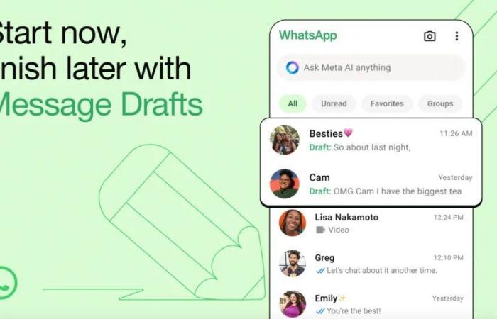 تطبيق WhatsApp يضيف ميزة مسودات الرسائل بدون مزامنة بين الأجهزة