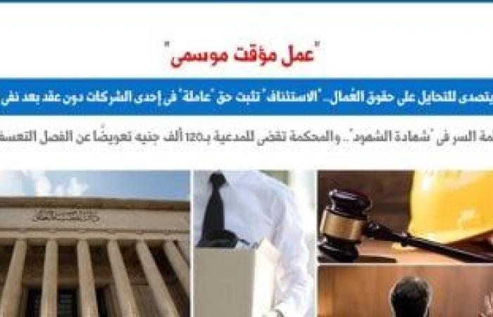 القضاء يتصدى للتحايل على حقوق العُمال بحجة "عمل مؤقت موسمى".. برلمانى