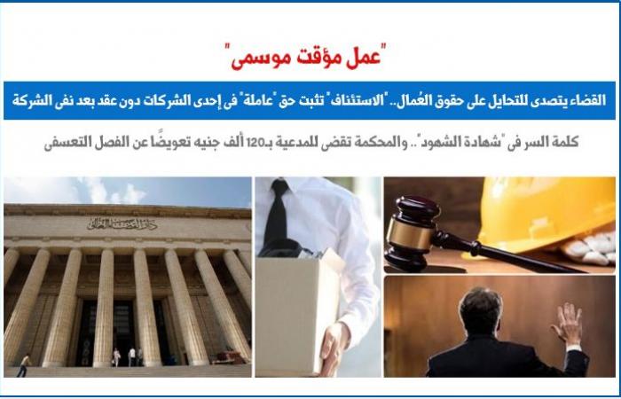 القضاء يتصدى للتحايل على حقوق العُمال بحجة "عمل مؤقت موسمى".. برلمانى