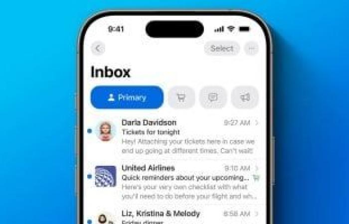 تصميم Apple Mail الجديد لنظام iOS 18.2 لم يصل إلى iPad أو Mac حتى الآن