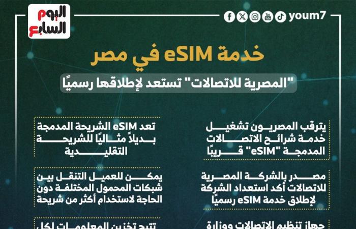 خدمة eSIM في مصر.. "المصرية للاتصالات" تستعد لإطلاقها رسميًا (إنفوجراف)