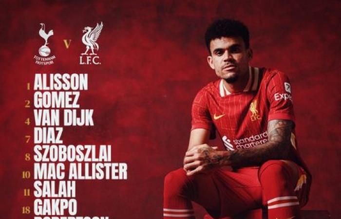 محمد صلاح يقود هجوم ليفربول أمام توتنهام في الدوري الإنجليزيالأحد 22/ديسمبر/2024 - 05:18 م
أعلن أرني سلوت المدير الفني لـ ليفربول تشكيل فريقه لمواجهة نظيره توتنهام على أرضية ملعب توتنهام هوتسبير في قمة منافسات الجولة السابعة