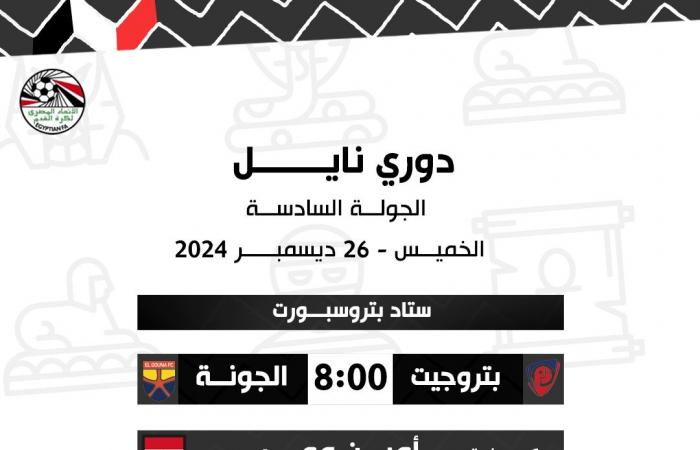 الدوري المصري، بتروجيت يستضيف الجونة في ختام الجولة السادسةالخميس 26/ديسمبر/2024 - 09:55 ص
الدوري المصري، يلتقي فريق بتروجت فى الثامنة مساء اليوم الخميس، نظيره الجونة على استاد بتروسبورت،ضمن منافسات الأسبوع السادس من الدوري المصري الممتاز.