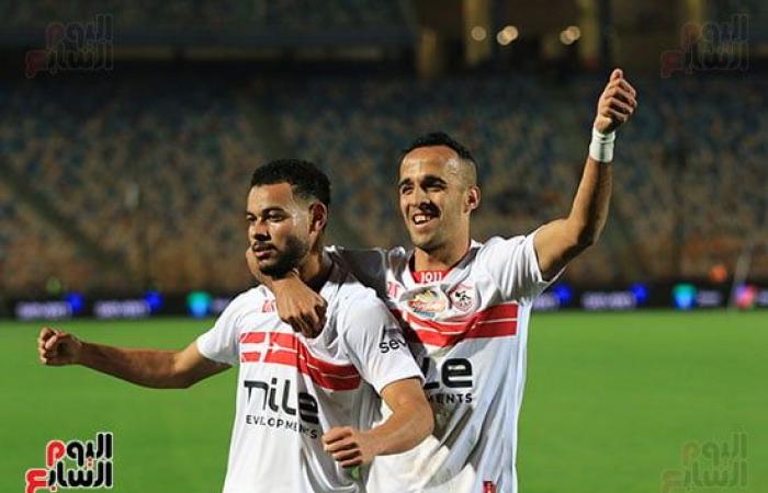 دونجا يضيف الهدف الثانى للزمالك فى شباك الاتحاد السكندرى.. صور