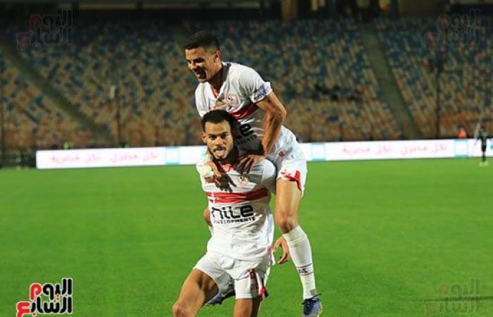 دونجا يضيف الهدف الثانى للزمالك فى شباك الاتحاد السكندرى.. صور