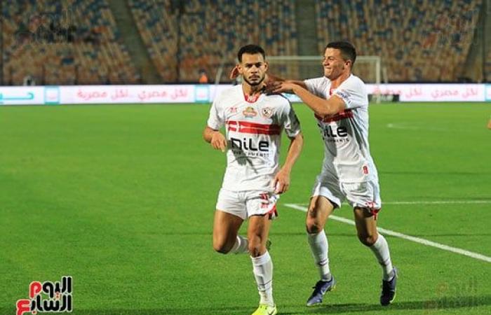 دونجا يضيف الهدف الثانى للزمالك فى شباك الاتحاد السكندرى.. صور