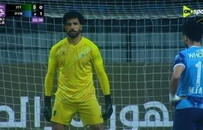 مصطفى فتحى يضيف الهدف الثانى لبيراميدز أمام الاتحاد السكندرى من ركلة جزاء